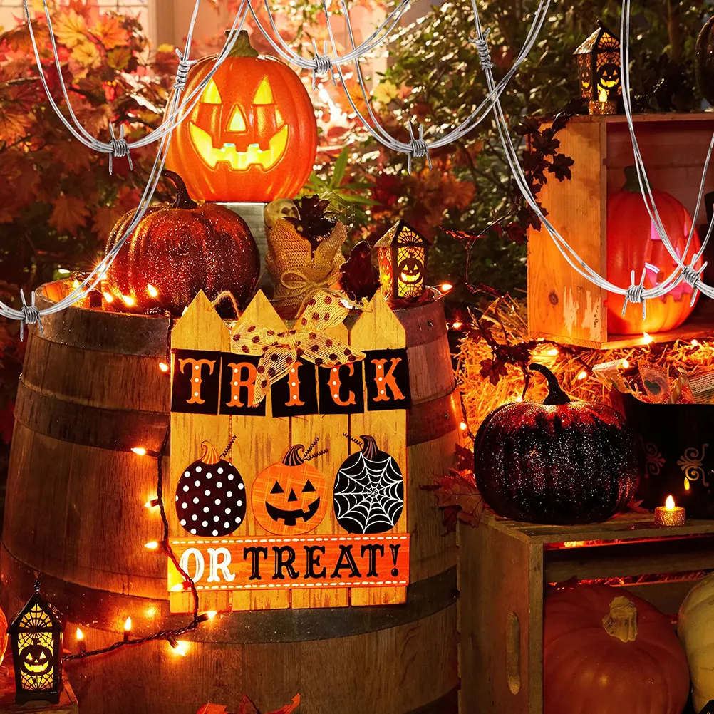 

Набор из 4 реалистичных пластиковых цепей-колючих проволок, реквизит для Хэллоуина, декор в тюремном стиле для костюмированных вечеринок и жутких декораций