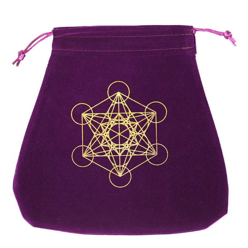 Borsa portaoggetti portatile in velluto per borsa da divinazione con carta Metatron per bambini Sacchetti regalo con in