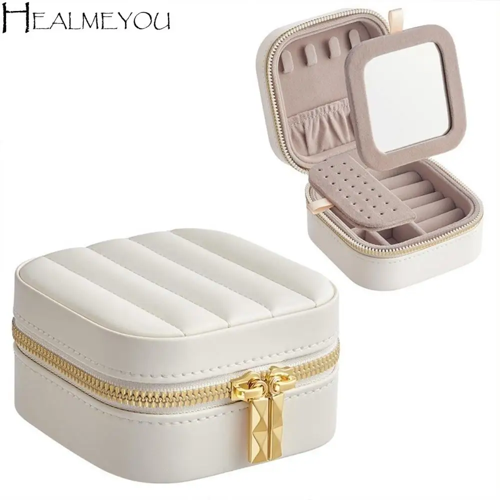 

Модная однотонная зеркальная шкатулка для драгоценностей, съемный легкий футляр для хранения ювелирных изделий, большая вместительная коробка для хранения ожерелья, дорожная