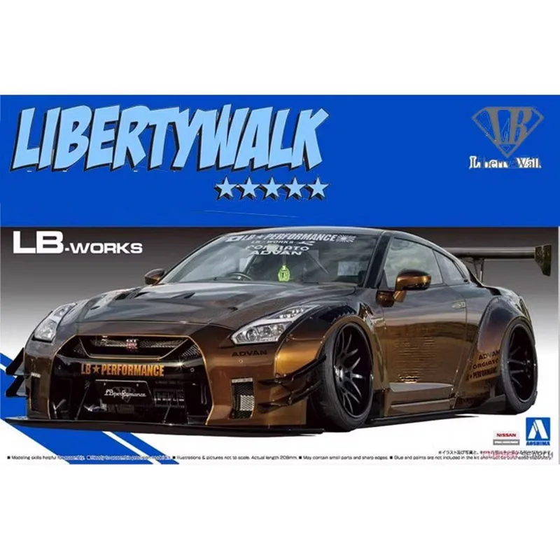 Aoshima 05591 1/24 Scale R35 GTR GT-R type 2 Ver1 Racing Vehicle Handmade Car Hobby Toy Plastic Model Building Assembly Kit