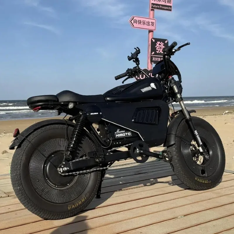 Black Warrior Motorcycle 3000W60V45AH Adult All-Terrain Mountain Electric Bike with LED Light 20 Inch Off-Road Fat Tire E-Bike image 8