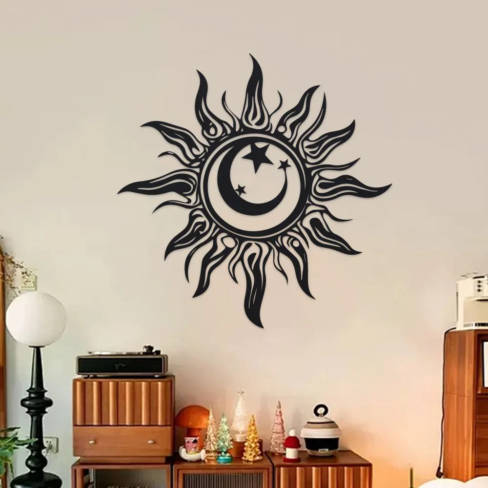 Art Deco Metal Sun Wall Art, 11.81