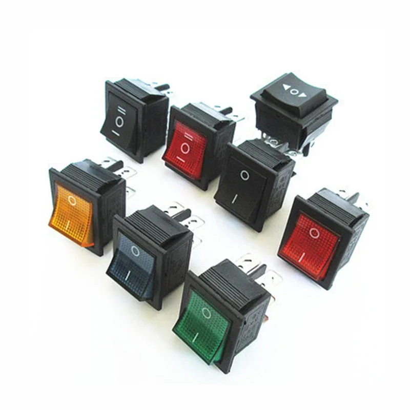 Push Button Rocker Switch 2/3/4/6 Pin Position 250V Snap-in Light On Off On Smart Eletronics Switches Waterproof Cap Cover Led