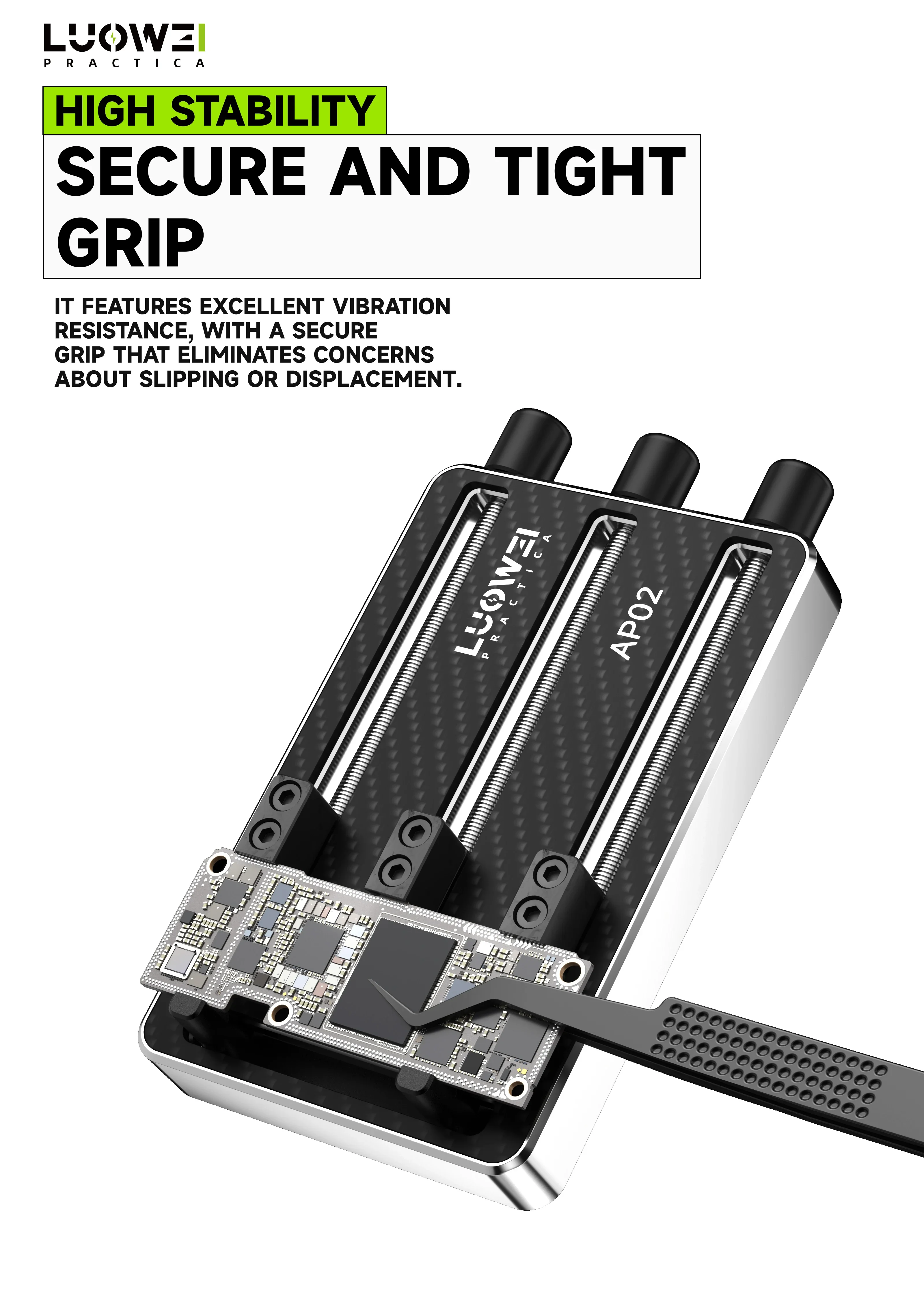 LUOWEI LW-AP02 Triaxial Carbon Fiber Motherboard Fixture/Mobile PCB Clamp/Mobile PCB Repair Fixture/Repair Tools