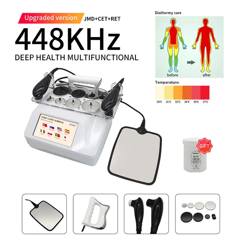 INDIBA Tecar Cavitation Thermo Therapy 448KHZ RET CET Diathermy Body Care System Weight Loss Lifts Firming Skin RF Slim Machine