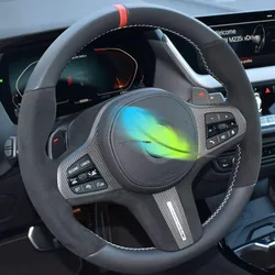 For BMW M Sport G30 G31 G32 G20 G21 G14 G15 G16 X3 G01 X4 G02 X5 G05 Hand Stitched non-slip suede Car Steering Wheel Cover