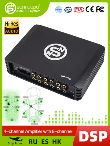 Sennuopu DP X10 Car Audio 4 Ch Power Amplifier 8 Channel Dsp