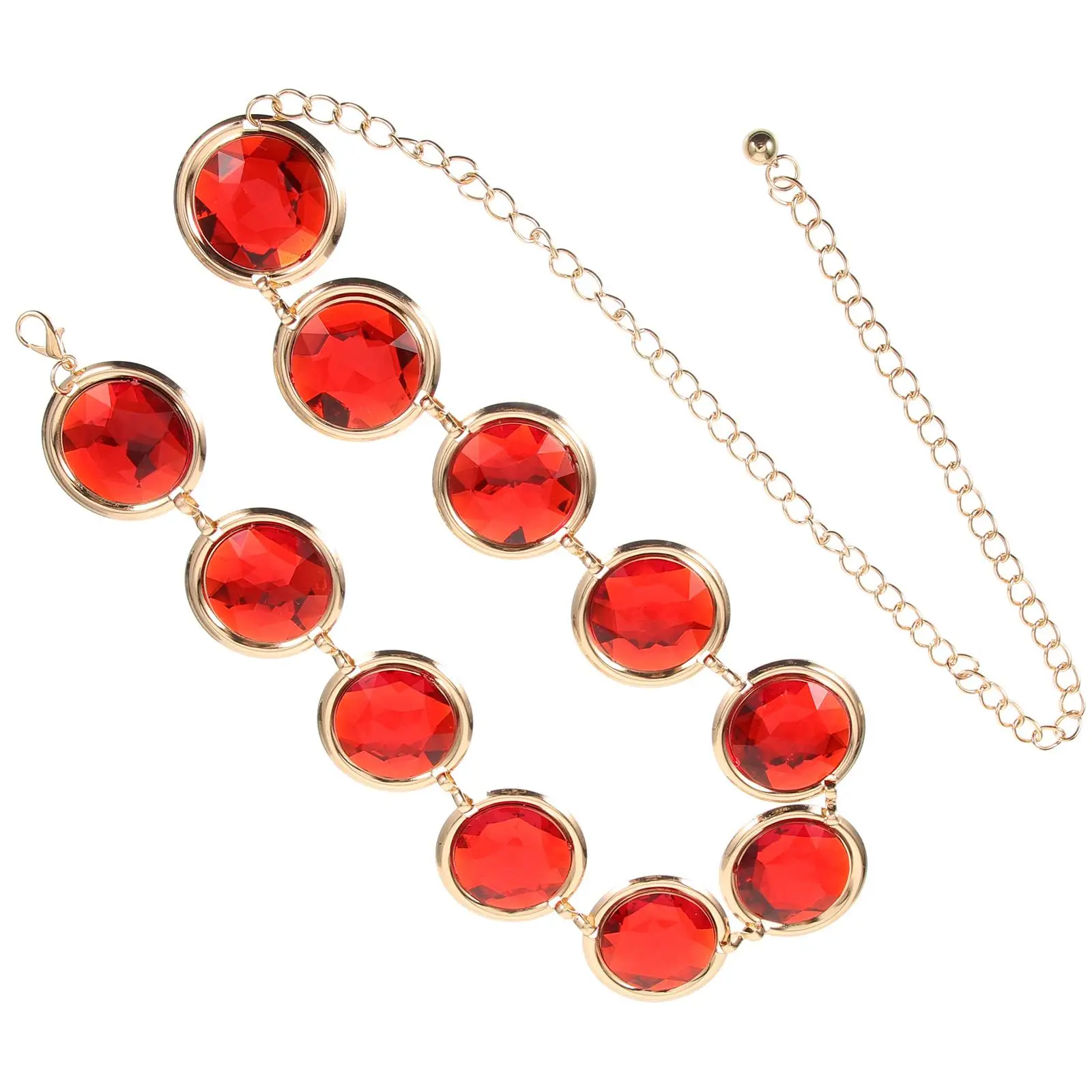 

Rhinestone Body Chains Waist Chain for Women Party Accessories Red Gemstone Sturdy Material Lightweight Comfortable