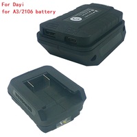 Li-ion Battery Adapter DIY Battery Adapter Converter With Light For Dayi  For A3/2106 Battery USB Charging Power Tools