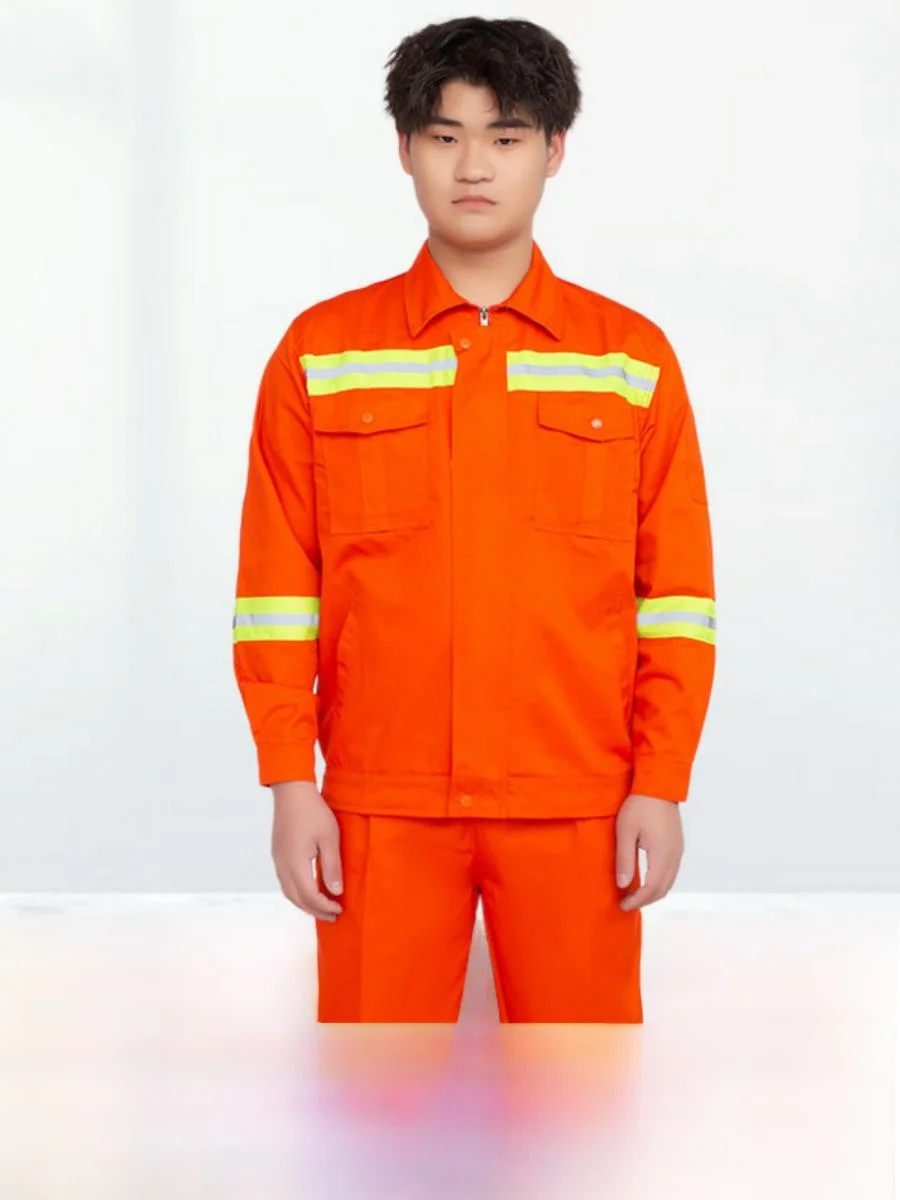 

Men's Long Sve Work orm Set Reflective Strip Road Maintenance Workers Cotton Polyester Workwear Moisture ng Schoo...