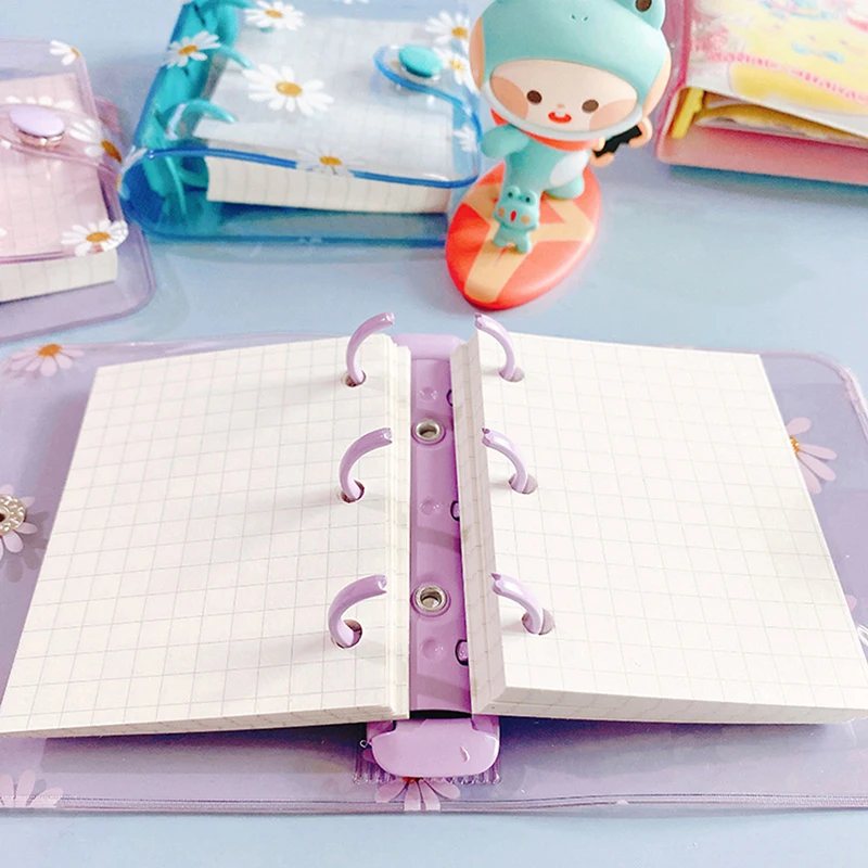 Mini 3 Hole Daisy Binder Note Planner Organizer Notebook Journal Diary Ring Binder Kawaii School Supplies