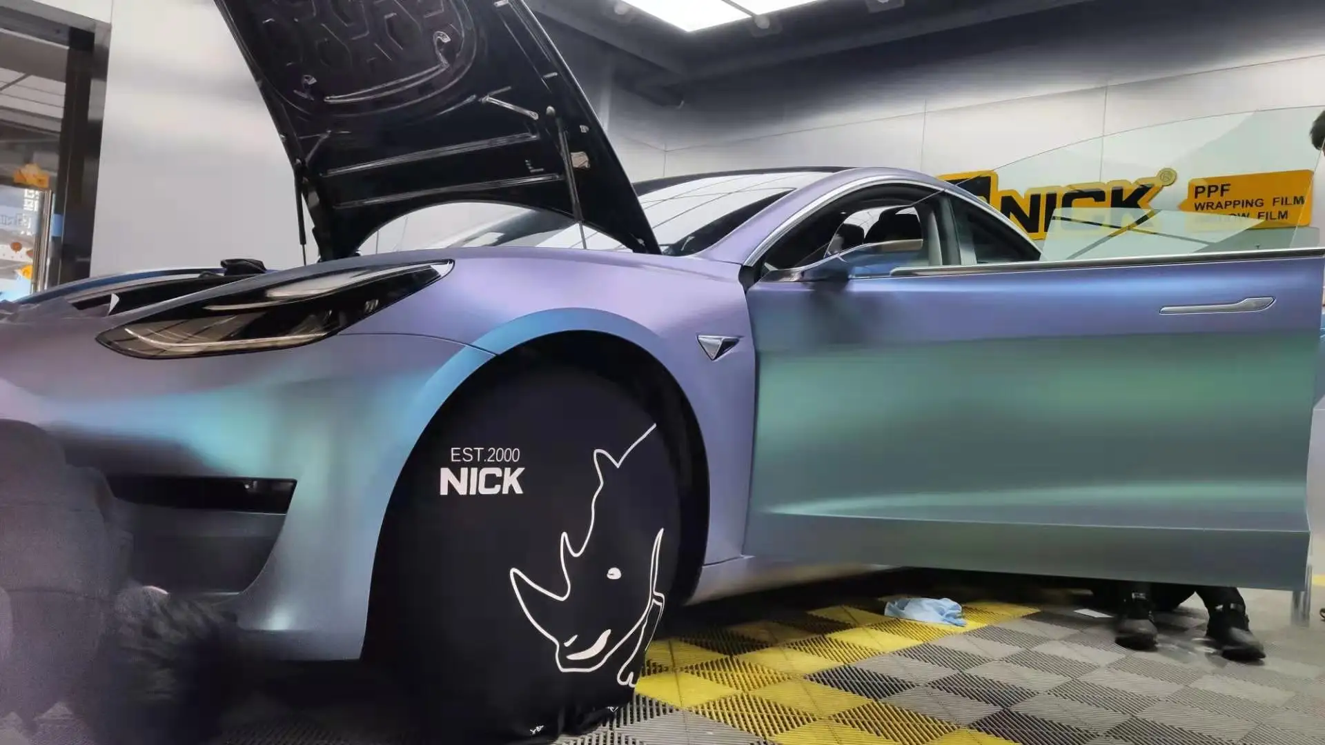 Nick Pearlescent Chrome Blue Design Metallic Light Grey Wrapping Matte Wine Red Pet Cast Vinyl Wrap Gloss Car