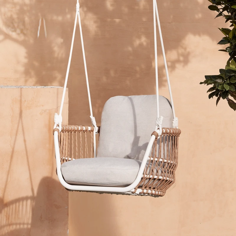 High Quality Garden Patio Swing UV-resistant PE Wicker Rattan Weave Hanging Swing Egg Chair