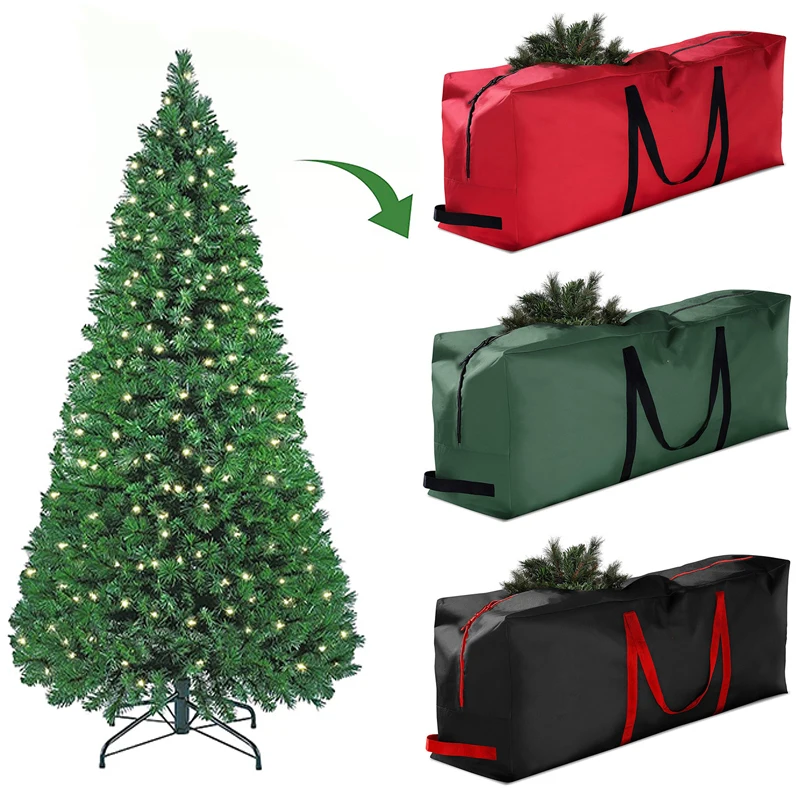 

Large Christmas Tree Bag Storage Tub High xmas Tree Decoration Wreath Storage Box Handles Waterproof And Durable Home Organizer