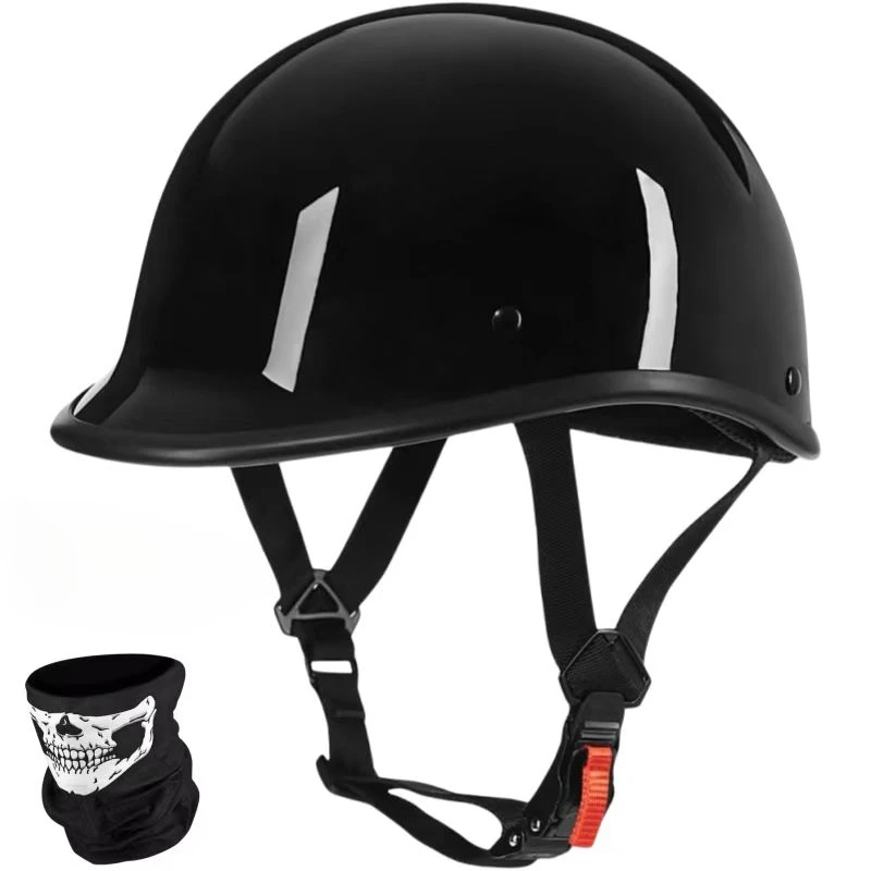 Retro American Half‑Shell Motorcycle Helmet Lightweight Summer Beanie Helmet For Electric Bike Suitable Big Large Head