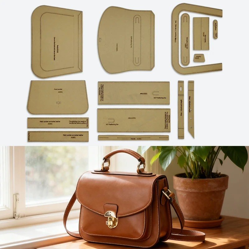 YOMDID 15PCS handgemachte Umhängetasche machen Kraftpapier Vorlage DIY Handtasche Vorlage Leder Handwerk machen Vorlage Werkzeug