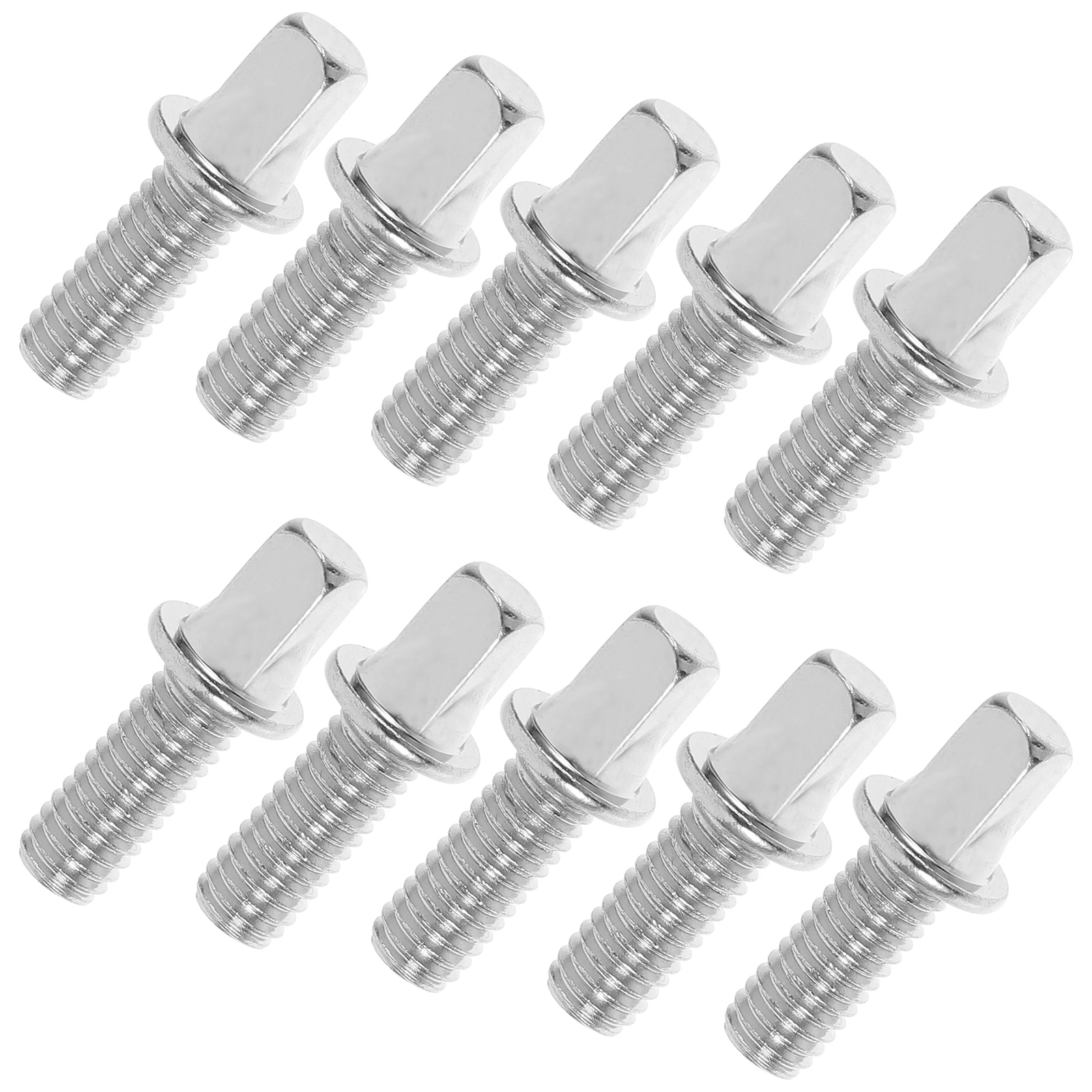 

10pcs Screw Fittings M6X10mm Silver Plated Smooth Surface Precise Size Drum Key Bolts Snare Drum Screws Percussion Accessories