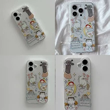 Cute Lazy Little Cat Phone Case for Samsung Galaxy S26 S25 S24 S23 S22 S21 FE Ultra Plus 4G 5G Feather Texture Back Cover