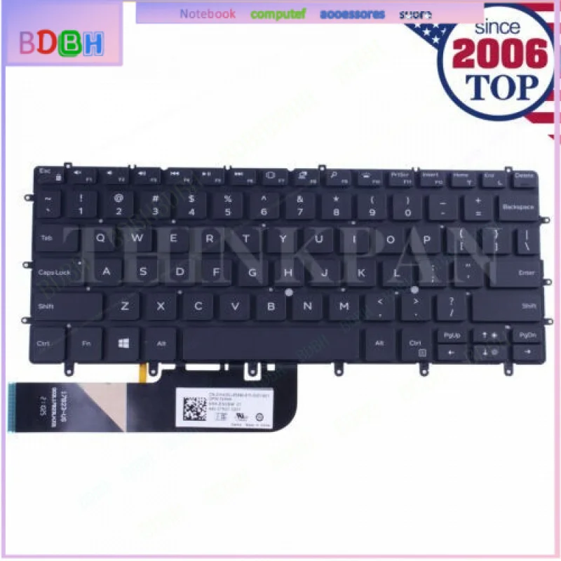 US Keyboard for For Dell XPS 13 9370 13 9380 13 7390 US with Backlit 03CM18