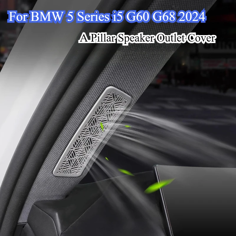 لسيارات BMW 5 Series i5 G60 G68 2024 باب السيارة عمود مكبر الصوت منفذ الصوت غطاء لوحة ملصق مائي ملصق معدني ملحقات داخلية