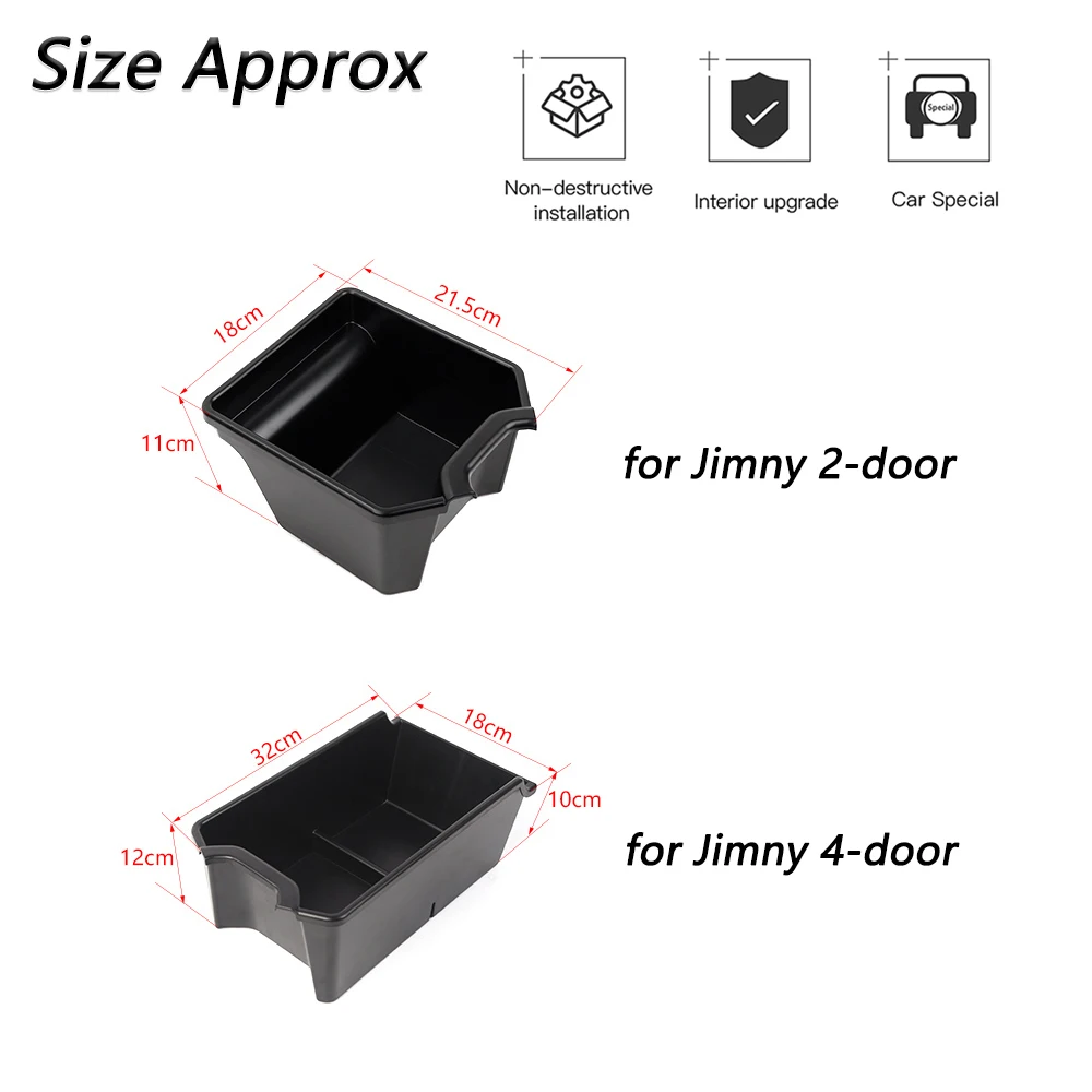 Back Seat Storage Tray Organizer Box for Suzuki Jimny JB64 JB74 2/4-door 2019-2026 Car Interior Tidying Storage Parts Accessory