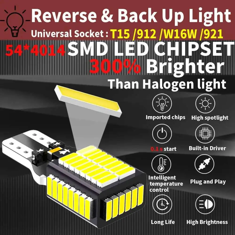2Pcs LED Reverse Light Blub Lamp W16W T15 921 Canbus For F12 F13 F06 E65 E66 E67 F01 F02 F03 F04 E83 X3 F25 X5 E70 Z4 E89 image 2