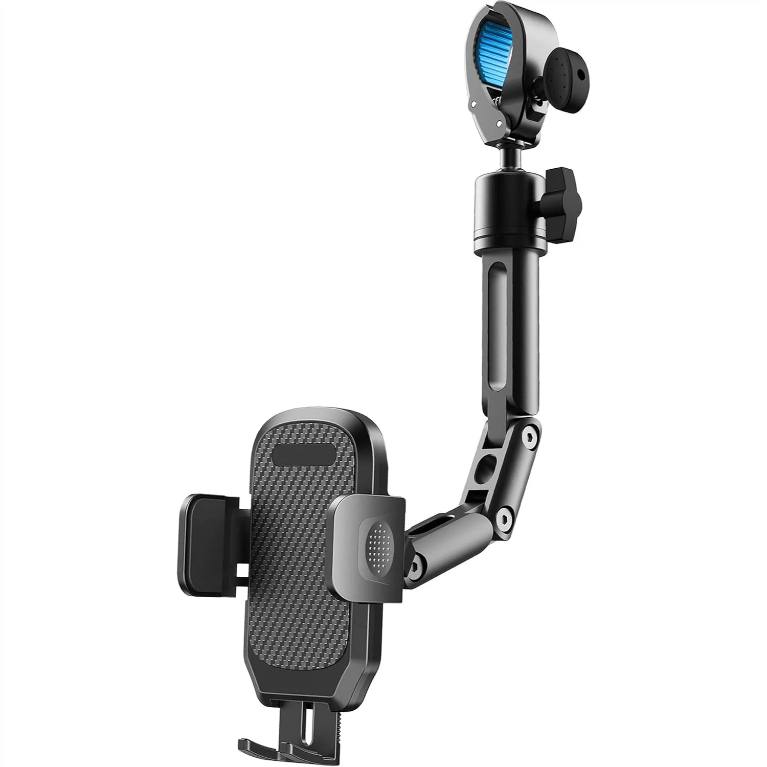 

Car Phone Holder For Rear View Mirror Aluminum Alloy Rotatable Retractable Multi-Angle Adjustable Mount For 4-7 Inch Smartphones