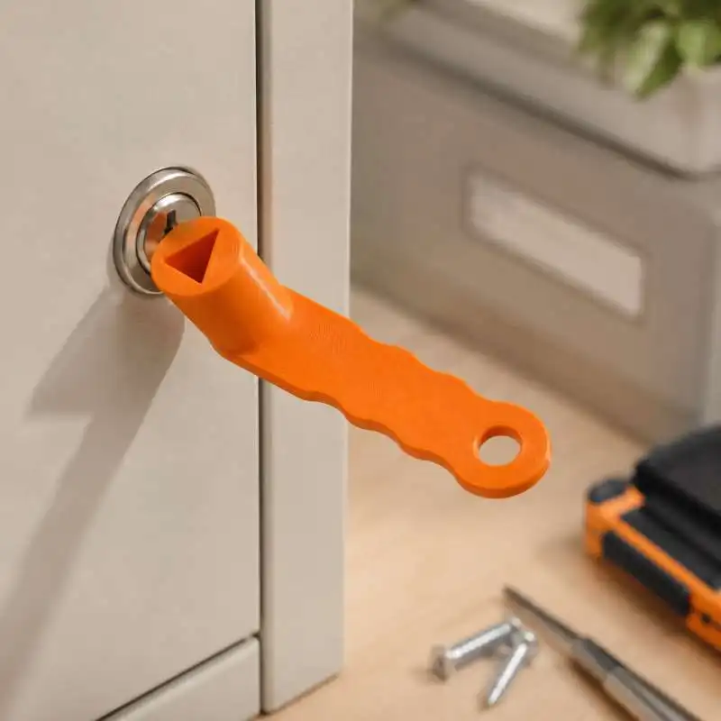 Plastic Triangular Pin Key Multi Purpose Hand Operated Opening Tool For Cabinet Lock Maintenance