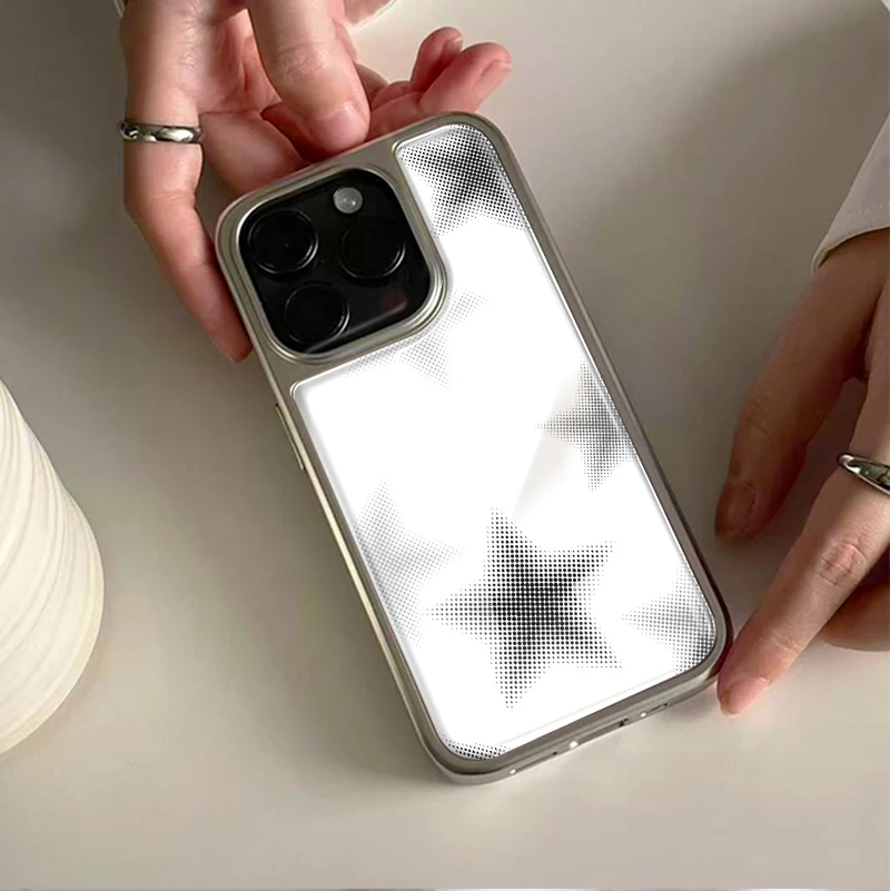 

Чехол для телефона Blur the stars Silver Edge из эпоксидной смолы и ТПУ, противоударный, для iPhone XR/11/12/13/14/15/16/17 Pro Max