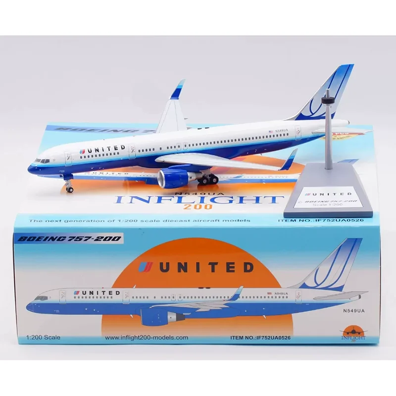 Inflight 1/200 Scale United Airlines B757-200 N549UA Die-cast Alloy Aircraft Model Collectible Decorative