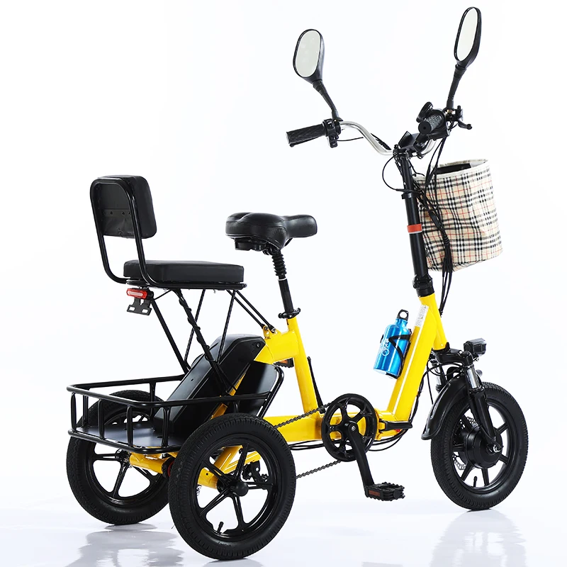 2024  Folding Electric trike scooter Passenger adult Tricycle sale Ready to Ship Lithium Battery 48V Foldable bicycle Tricycle