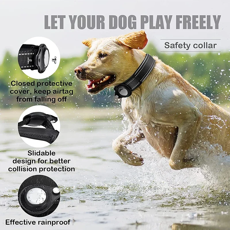 For Outdoor Airtags Dog Collar with GPS Finder Anti-lost Loop Collar Pet Case for Apple Airtags Locator Tracker Dog Accessories