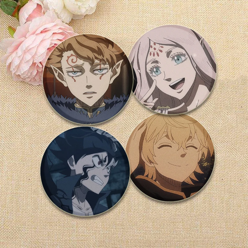 Black Clover Brooches for Backpack Anime Figure Lapel Pins Asta Yuno Grinbellor Noell Silva Cartoon Badge Accessories Decoration view 3
