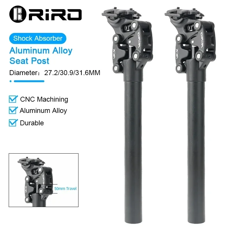 RIRO RCX SP-S4 Bicycle Shock Absorber 50MM Travel Seatpost 350mm*27.2mm/28.6/30.0/30.4/30.9/31.6/33.9mm Mountain Bike Seat Tube