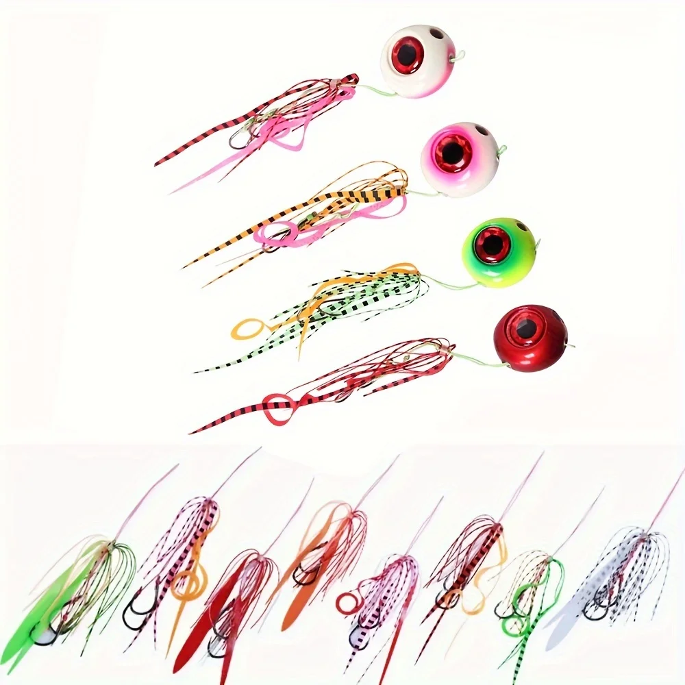 10PCS Silikon Röcke Streamer Lockt Anhänger Integrierte Spinnerbait Buzzbait Gummi Jig Lockt Fliegen Binden Materialien – Detail 4
