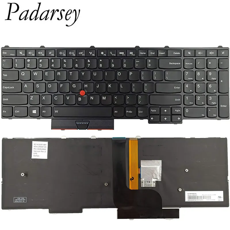 

Padarsey New Laptop Replacement Keyboard For Lenovo Thinkpad P50 P51 P70 with Backlit US Layout P/N: 00PA288 SN20K85114