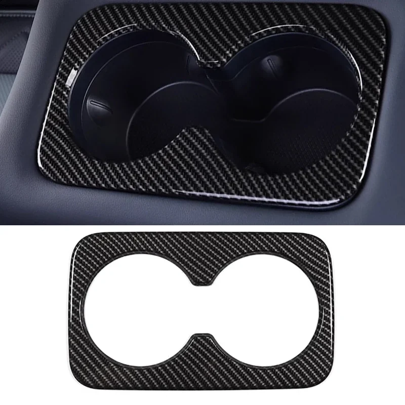 Car Water Cup Holder Panel Frame Carbon Protector Trim Auto Stickers For BYD FangChengBao Leopard 5 Internal Accessories 2023