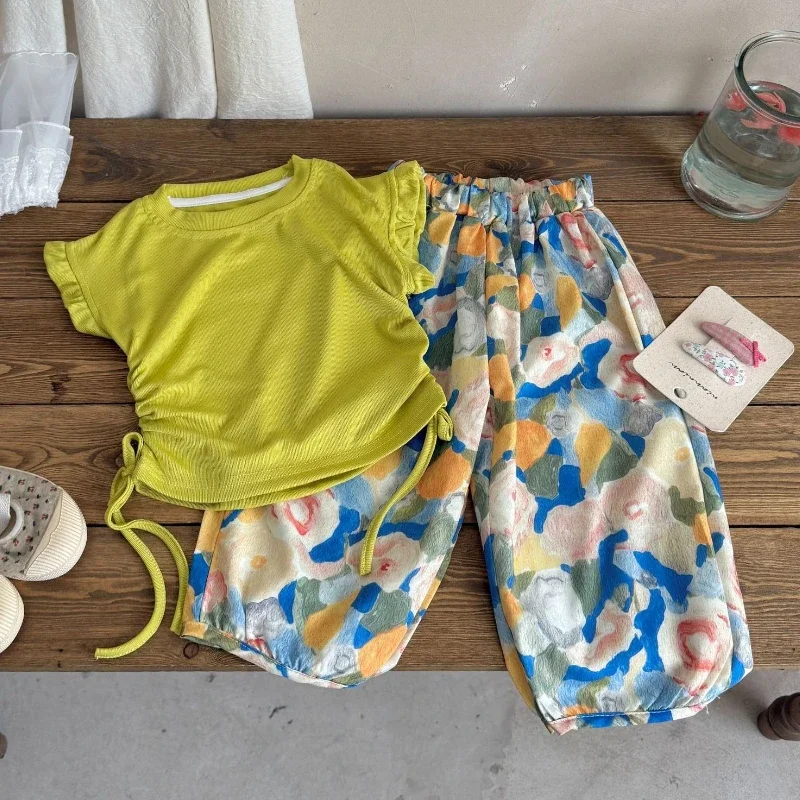 

New Summer Fashion Baby Girls Clothes Suit Children Short Sleeved T-Shirt Pants 2Pcs/Sets Infant Casual Costume Kids Tracksuits