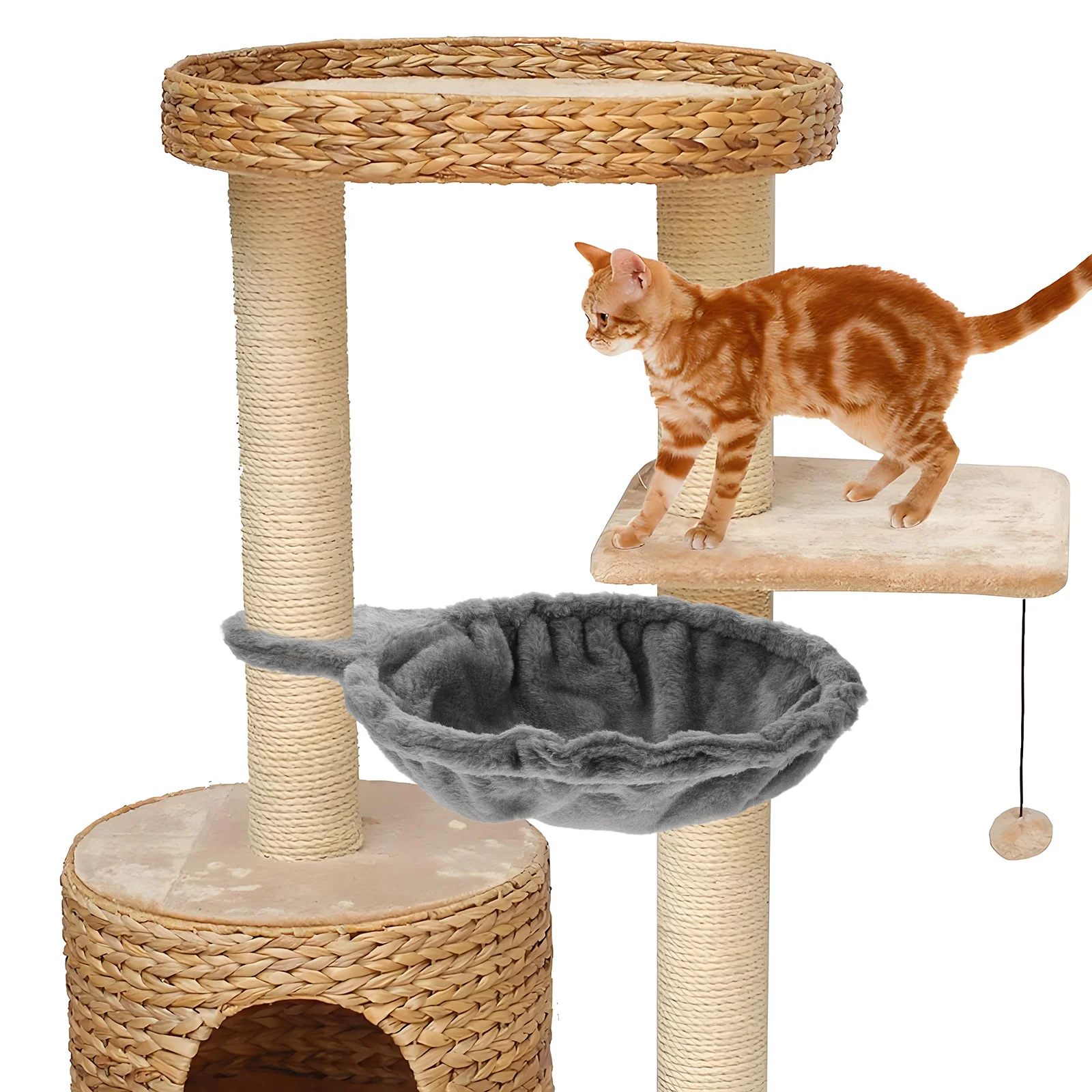 

30cm Gray Tree Hammock Replacement Extra Large Deep Basket Soft Fabric Hanging Basket for Indoor Use Large Cat Hammock