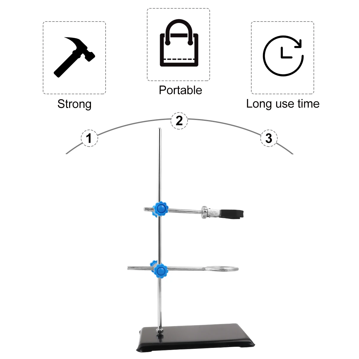 1Pc Experiment Stand Detachable Stable Base Chemistry Physics Lab Tool Durable Iron Material Support Filtration Heating 
