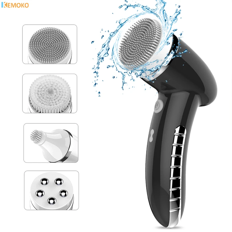 

4 In 1 Electric Women 100% Safe Wash Facial Cleansing Brush IPX6 USB Female Electric Face Cleaning Apparatus Nu Face Skin Care