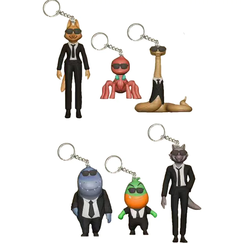 Confezione da 24 portachiavi, Bad Guys Alliance fatto a mano, bambola di cartone animato, smontaggio della scatola cieca, divertente giocattolo ornamentale