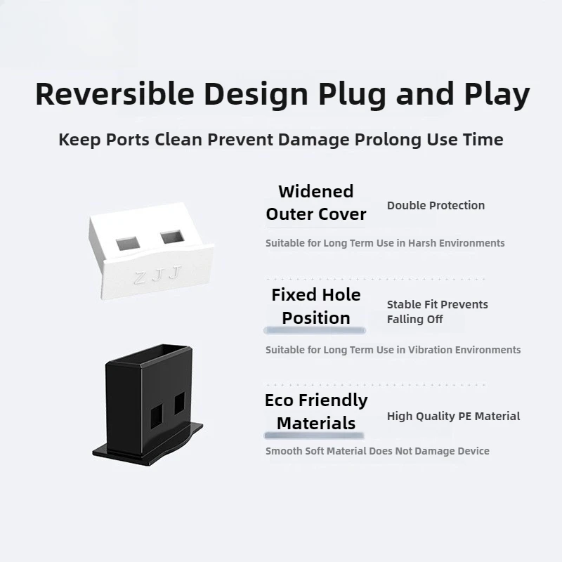 USB A Female Port Dust Covers 10pcs Set