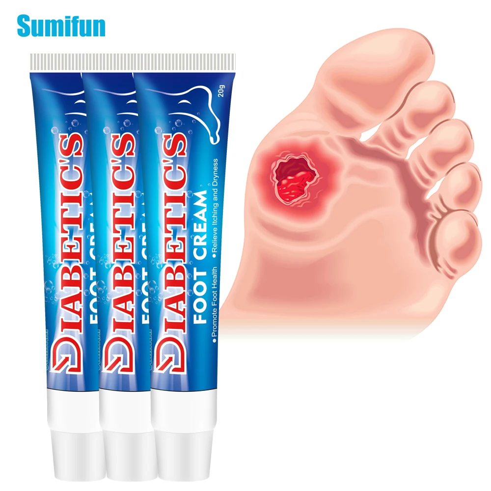 

1/2/3Pcs Sumifun Diabetic Foot Cream Ulceration Feet Erosions Antibacterial Ointment Skin Repair Anti Itching Medical Plaster