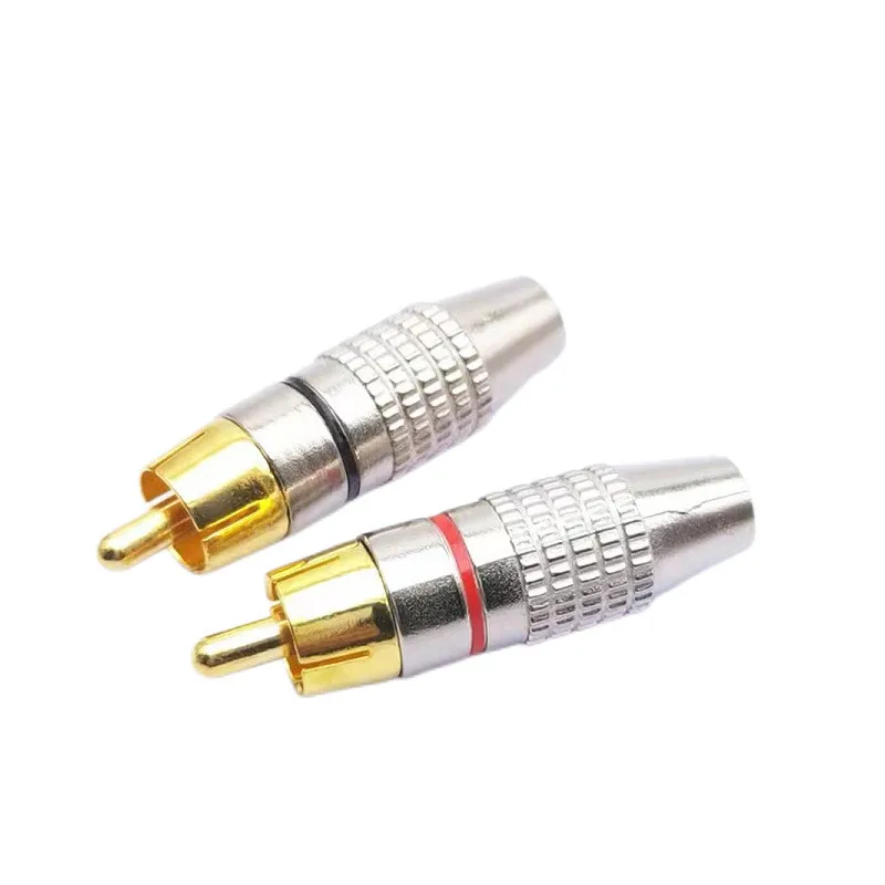 Adaptador de conector RCA macho a cableado, Cable de Audio y vídeo, cámara CCTV sin soldadura, accesorios chapados en oro, 1 unidad, 5 unidades