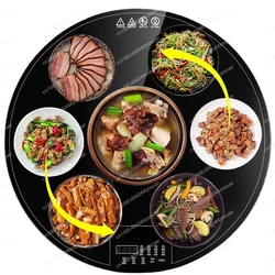 Meal board, household smart hot plate, warm plate, manual electric rotation, smart insulated dining table