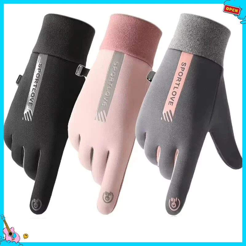 Unisexowe zimowe rękawice dotykowe, antypoślizgowe, ciepłe, damskie i męskie, do biegania na świeżym powietrzu, narciarstwa, jazdy na rowerze, odporne na zimno, sportowe rękawice ocieplające.