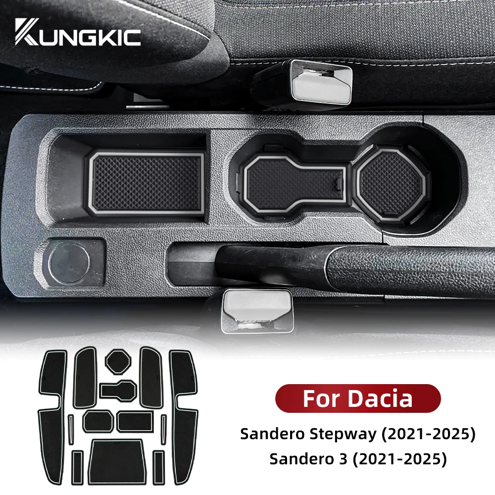 

For Dacia Sandero 3 / Sandero Stepway III Car Door Groove Mat Anti-Slip Door Slot Pad Auto Sandero Stepway Accessories