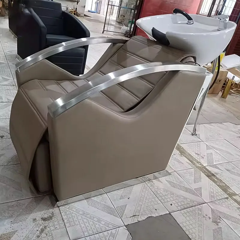 White Sink Shampoo Chair Hair Salon Salon Bowl Shampoo Chairs Salon Furniture
