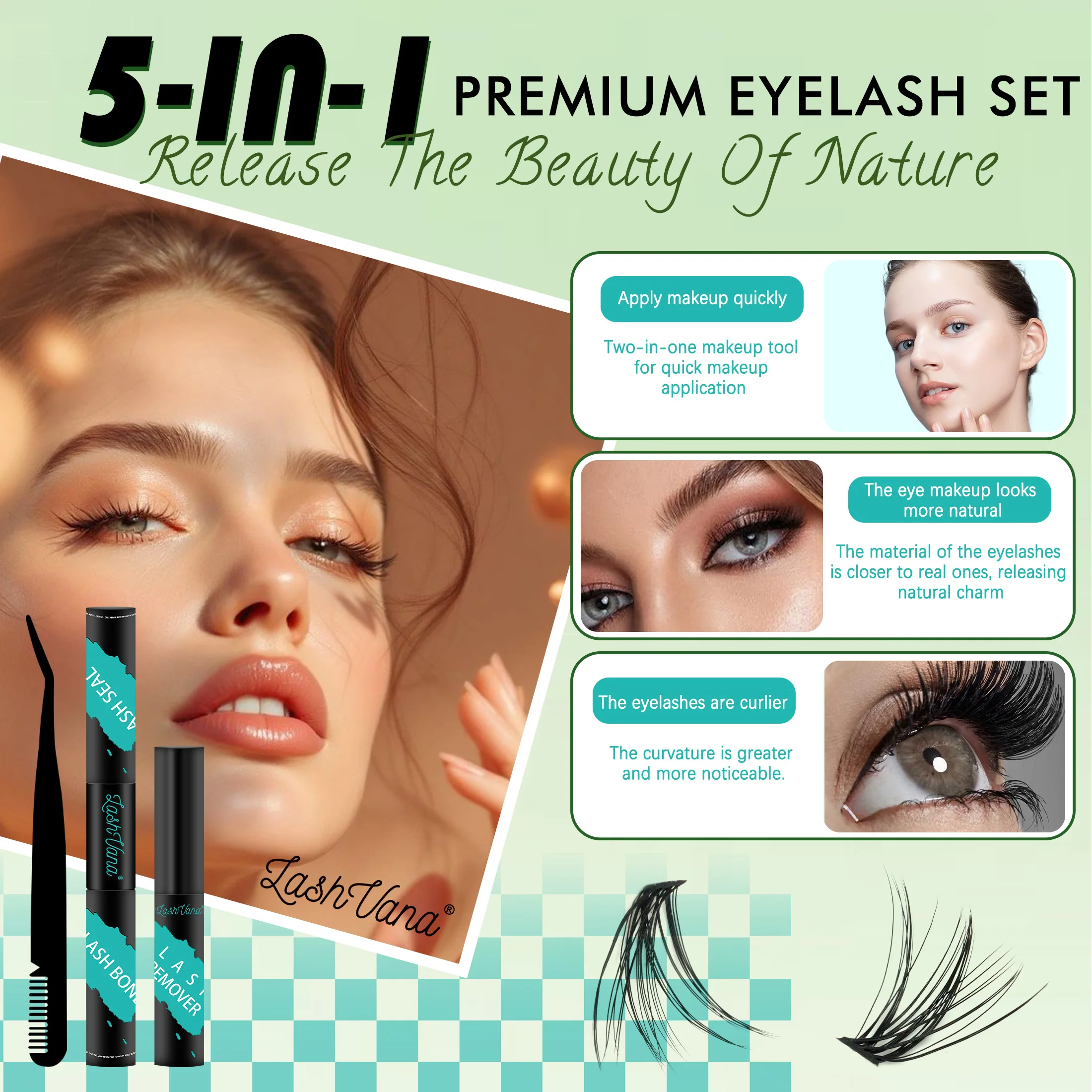 280本入りDIYまつげエクステキット 3040D 8-16mmまつげクラスター つけまつげ＆まつげメイクツール ボンド＆シール＆リムーバー